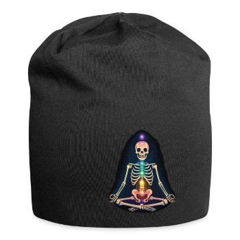 Skelett Yoga - Chakren Meditation - Jersey-Beanie - Schwarz - Vorne