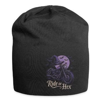 Balade de sorcière à moto à la pleine lune - Bonnet en jersey - noir - Devant