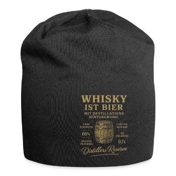 Whisky is beer with distillation background - Jersey Beanie - black - Front