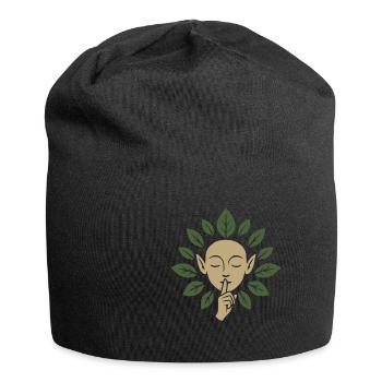 Elfin silence surrounded with leaves - Jersey Beanie - black - Front