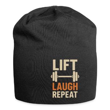 Lift Laugh Repeat Fitness Humor - Jersey Beanie - black - Front