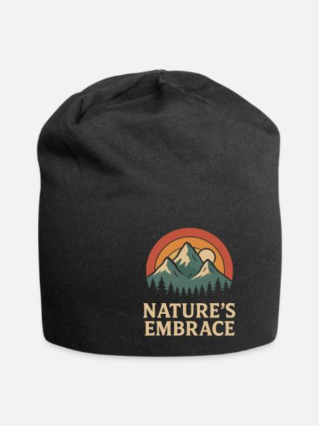 Proximité avec la nature Montagnes Coucher de soleil - Bonnet en jersey - noir