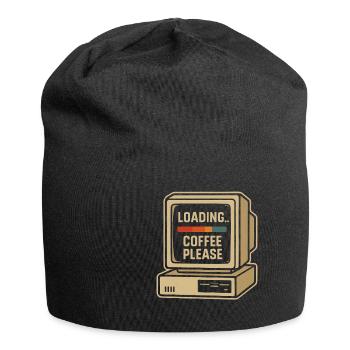Loading Coffee Please Retro Computer - Jersey-Beanie - Schwarz - Vorne