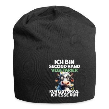 Second Hand Vegetarier - Jersey-Beanie - Schwarz - Vorne