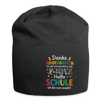 Thank you Kindergarten Hello School Enrollment - Jersey Beanie - black - Front