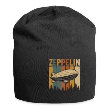 Zeppelin Luftschiff mit Retro Streifen - Jersey-Beanie - Schwarz - Vorne