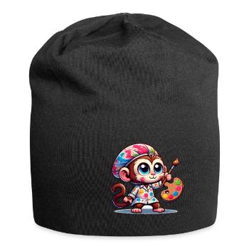 Cute Monkey Artist - Jersey Beanie - black - Front