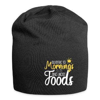 Have Food Allergies Please Aks Before Feeding - Jersey Beanie - black - Front