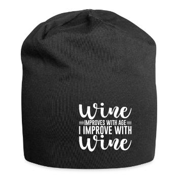 Wine improves with age, I improve with wine 2 - Jersey Beanie - black - Front