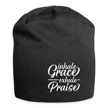 Inspirez la grâce expirez des louanges - Bonnet en jersey - noir - Devant