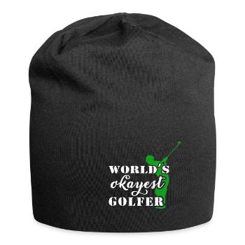 Golf Geschenk Witz Golfspieler Golfer - Jersey-Beanie - Schwarz - Vorne