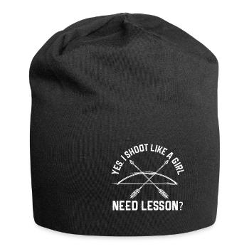 Lustiger Bogensport Spruch Bogenschießen - Jersey-Beanie - Schwarz - Vorne