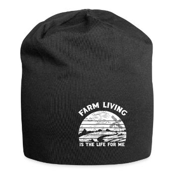 Lustiger Landwirt Spruch mit Traktor - Jersey-Beanie - Schwarz - Vorne