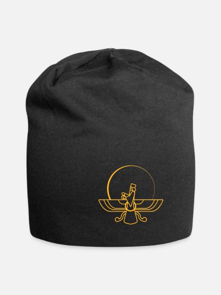 Faravahar Symbol Iran Persisch Spirituell - Jersey-Beanie - Schwarz