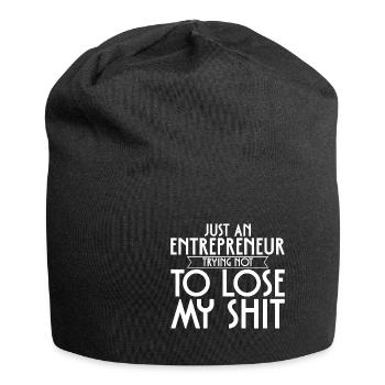 Just An Entrepreneur Trying Not To Lose My Shit 3 - Jersey-Beanie - Schwarz - Vorne