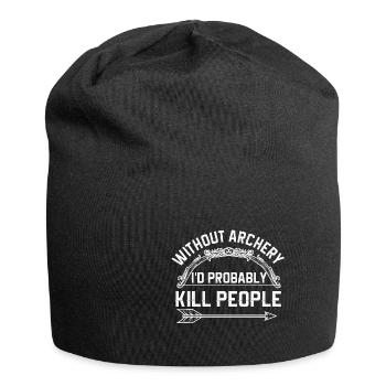 Lustiger Bogensport Spruch Bogenschießen - Jersey-Beanie - Schwarz - Vorne