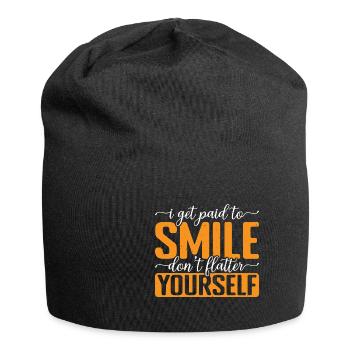 I Get Paid To Smile, Don't Flatter Yourself 3 - Jersey-Beanie - Schwarz - Vorne