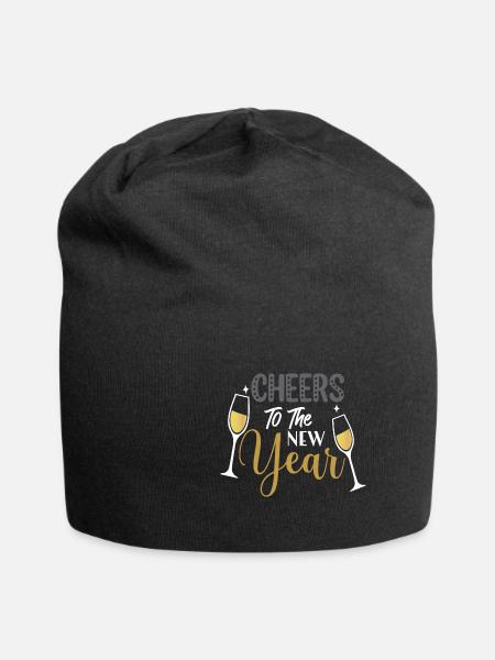 Cheers New Year New Year's Eve Christmas - Jersey Beanie - black