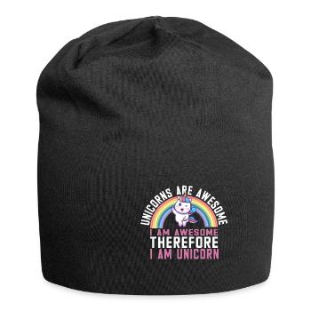 Lustiger Einhorn Spruch I Einhörner - Jersey-Beanie - Schwarz - Vorne