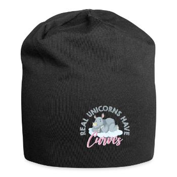 Lustiger Einhorn Spruch I Einhörner - Jersey-Beanie - Schwarz - Vorne