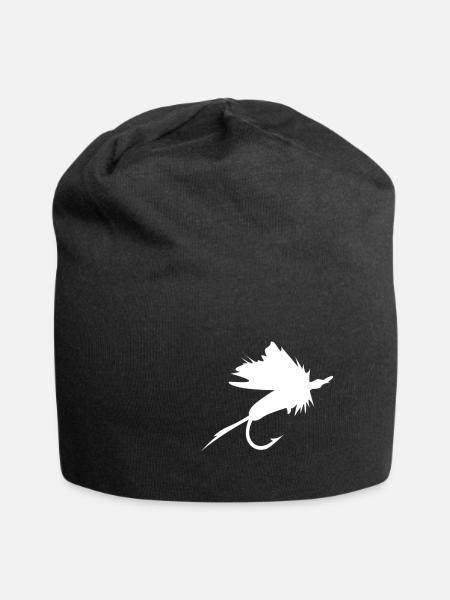 Fliegenfischen Fliege Flugangeln Symbol Nymphe - Jersey-Beanie - Schwarz