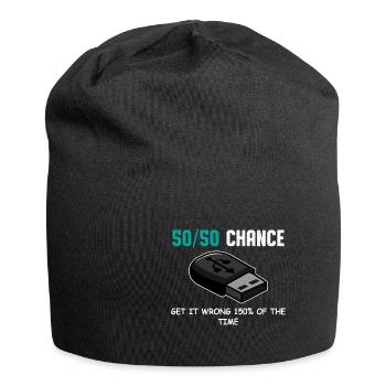 USB 50/50 Humour personne cadeau - Bonnet en jersey - noir - Devant