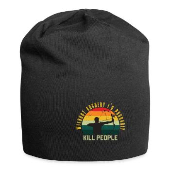Lustiger Bogensport Spruch Bogenschießen - Jersey-Beanie - Schwarz - Vorne
