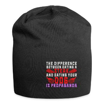 Vegan Fleischlos Tierlieb & Veganer - Jersey-Beanie - Schwarz - Vorne