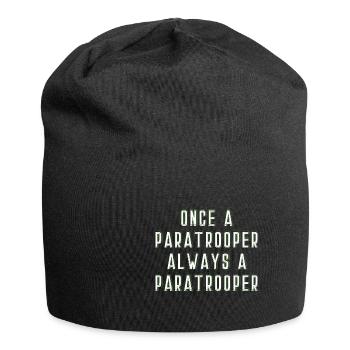 Einmal Fallschirmjäger Immer ein Fallschirmjäger M - Jersey-Beanie - Schwarz - Vorne