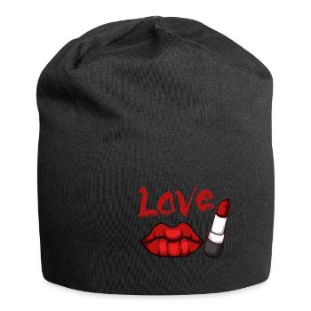 Liebeslippenstift Verführerische oder charmante Da - Jersey-Beanie - Schwarz - Vorne