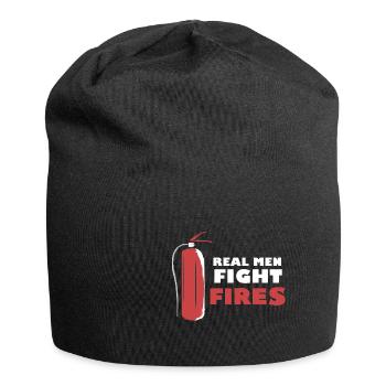 Real men fight fires Funny rescuers Fire - Jersey Beanie - black - Front