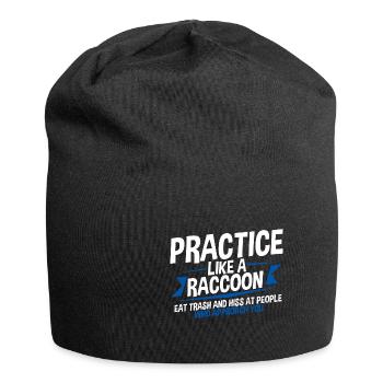 Practice Self-Care Like A Raccoon 4 - Jersey-Beanie - Schwarz - Vorne