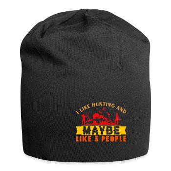 Jagen Jagdspruch & Jäger Geschenkidee - Jersey-Beanie - Schwarz - Vorne
