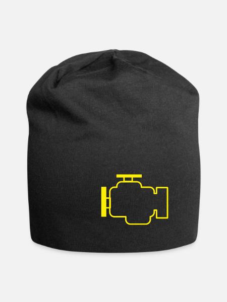 Falla de la lámpara de control en el sistema de escape del motor - Gorro holgado de tela de jersey - negro
