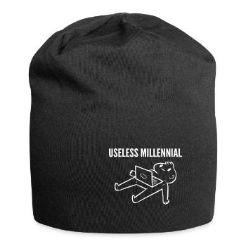 Cadeau inutile de personne épuisée milziniale - Bonnet en jersey - noir - Devant