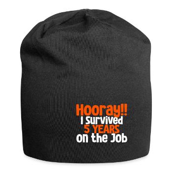 Hooray I Survived 5 Years On The Job 3 - Jersey Beanie - black - Front