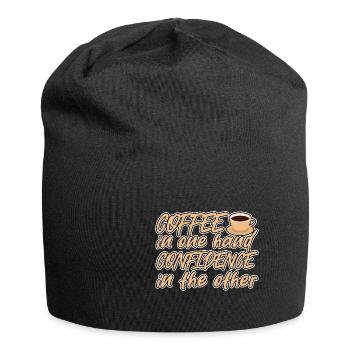 Coffee In One Hand, Confidence In The Other 4 - Jersey-Beanie - Schwarz - Vorne