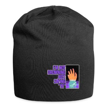 Je ne me noie pas, je dis juste bonjour 2 - Bonnet en jersey - noir - Devant