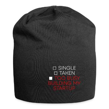 Single Taken Too Busy Building My Startup 2 - Jersey-Beanie - Schwarz - Vorne