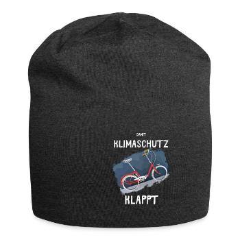Damit Klimaschutz klappt mit dem Klapprad 20 Zoll. - Jersey-Beanie - Anthrazit - Vorne