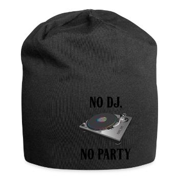 No DJ No Party Retro Turntable - Jersey Beanie - black - Front