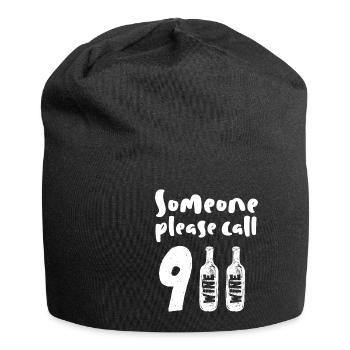 Bitte jemand 9 Wein Wein anrufen - Jersey-Beanie - Schwarz - Vorne