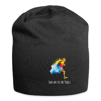 Take me to the trails. Buntes Trailrunning Laufen - Jersey-Beanie - Schwarz - Vorne