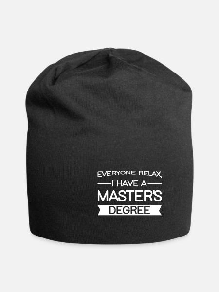 Everyone Relax, I Have A Master's Degree - Jersey Beanie - black