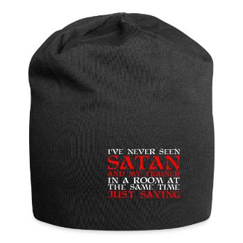 Jamais vu Satan et mon entraîneur dans une pièce 2 - Bonnet en jersey - noir - Devant