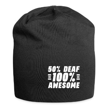 50% sourds 100% géniaux - Bonnet en jersey - noir - Devant