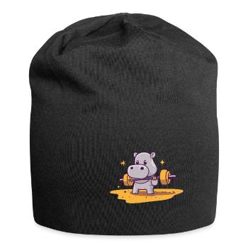 Hippo Fitness Hippo Funny Gym Gift - Jersey Beanie - black - Front