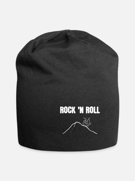 Rock ‚n Roll-Katze Katzen-Inhaber und Liebhaber Ge - Jersey-Beanie - Schwarz