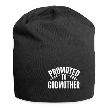 Promoted to Godmother neu Godmother Gift - Jersey-Beanie - Schwarz - Vorne