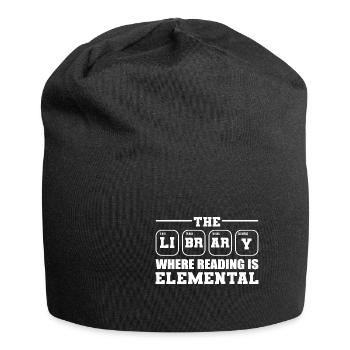 Lesen ist elementar Buchliebhaber Geschenk - Jersey-Beanie - Schwarz - Vorne